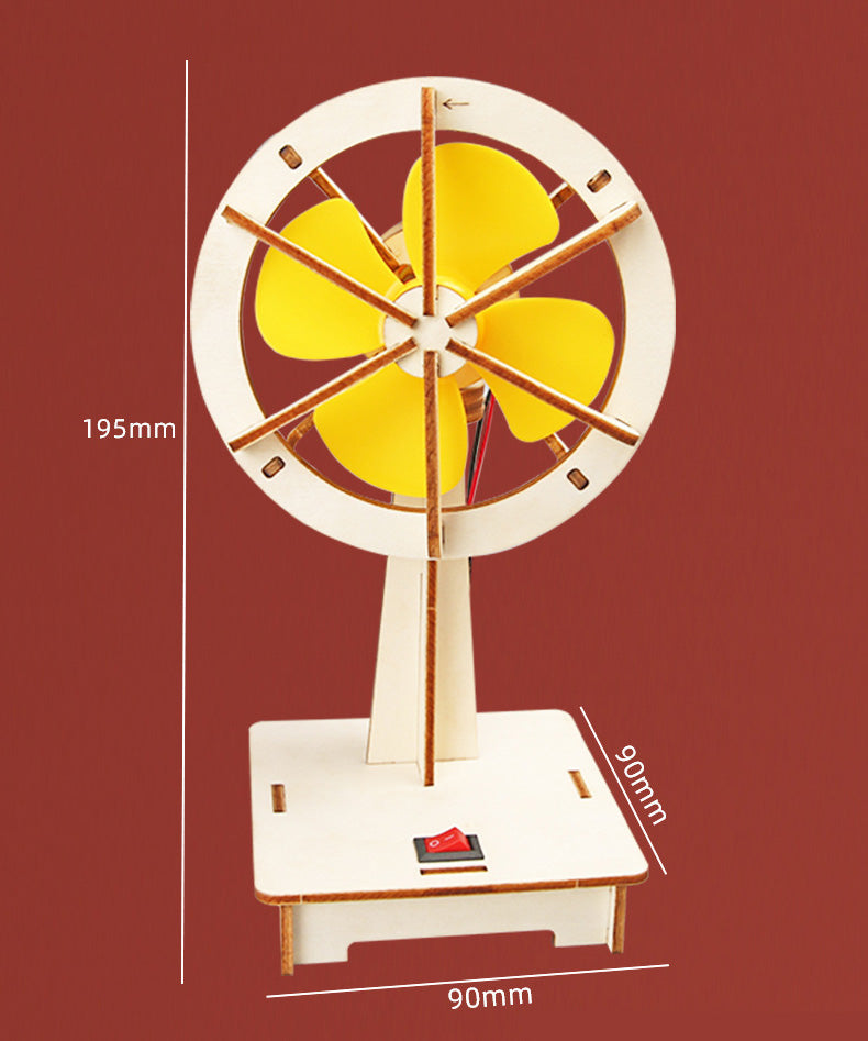 DIY Wooden Oscillating Fan Kit for Kids | STEM Science Toy with Video Instructions – Ages 5+