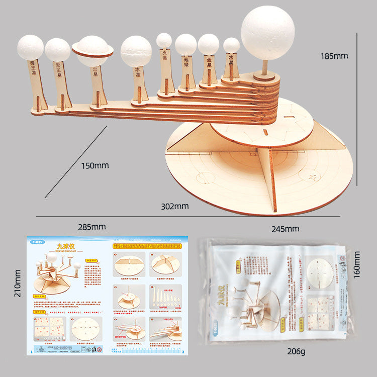 DIY Wooden Orrery Solar System Kit for Kids | STEM Science Toy with Video Instructions – Ages 5+