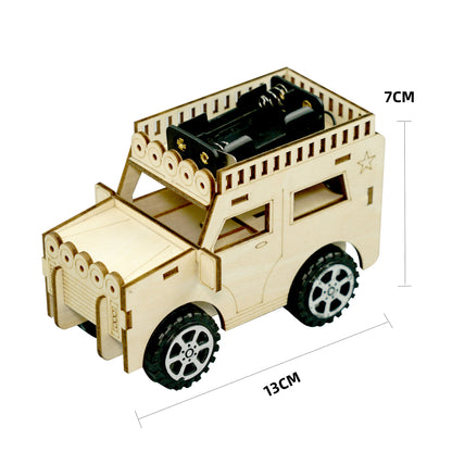 DIY Wooden Jeep Kit for Kids | STEM Science Toy with Video Instructions – Ages 5+