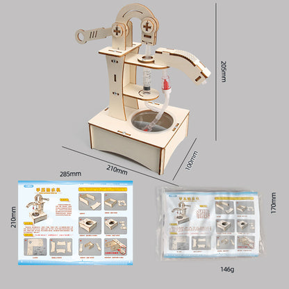 DIY Wooden Hand-operated Water Pump Kit for Kids | STEM Science Toy with Video Instructions – Ages 5+