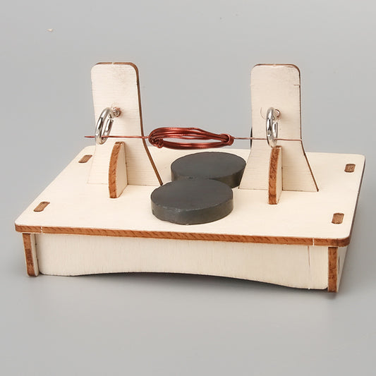 DIY Electric Motor Kit for kids, wooden parts, copper wire, magnets, hands-on science experiment