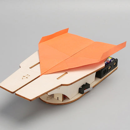 Engaging STEM Toy: Wooden DIY Paper Airplane Launcher for Kids