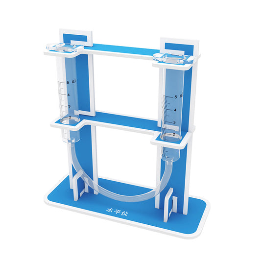 DIY Level Gauge Kit for kids, fully assembled. Educational physics toy with dimensions, perfect for hands-on STEAM learning.