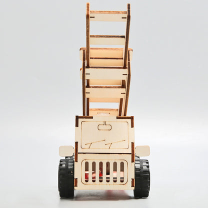 DIY Wooden Ladder Fire Truck Kit for Kids | STEM Science Toy with Video Instructions – Ages 5+