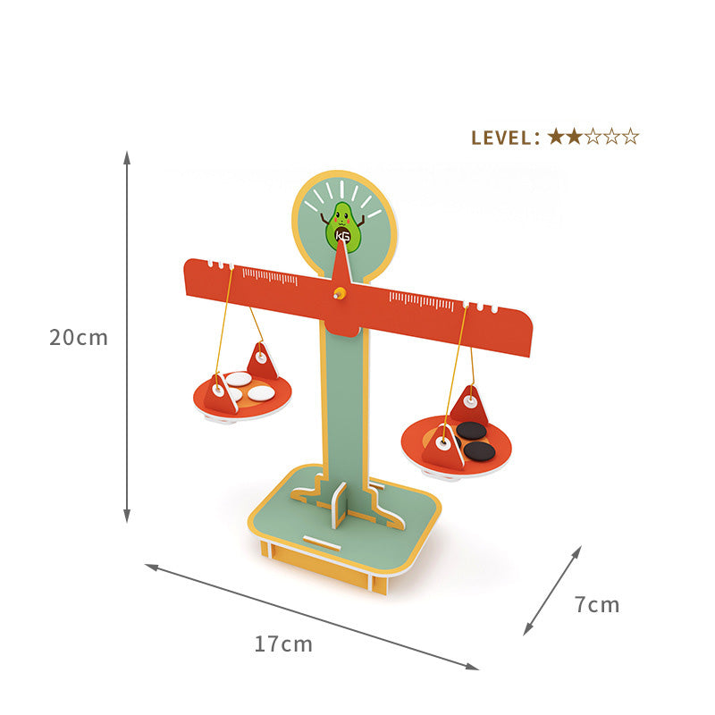 Components of the DIY Balance Scale Kit: Easy-to-assemble parts for a fun and educational experience for children.