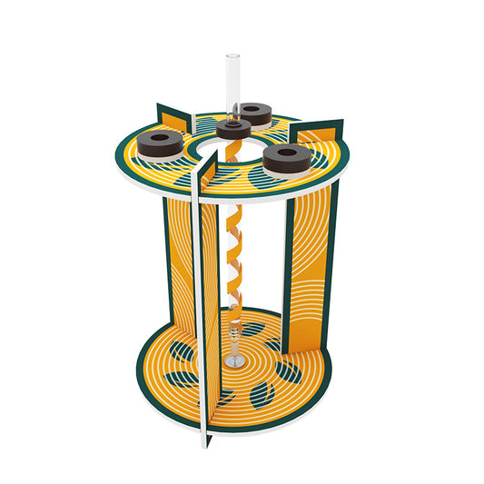 Finished DIY Perpetual Pen Kit, a vibrant hyperboloid magnetic toy for educational STEM learning.