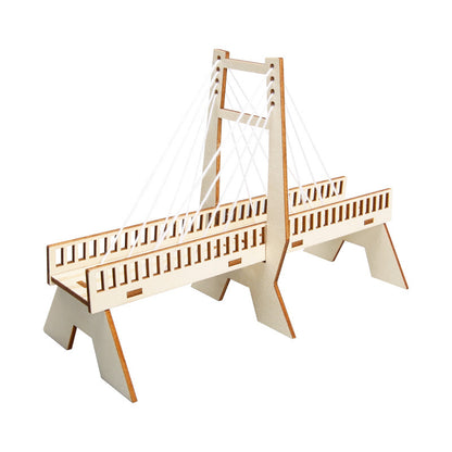 DIY Wooden Cable-stayed Wall Kit for Kids | STEM Science Toy with Video Instructions – Ages 3+