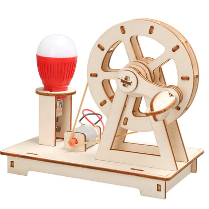 DIY Wooden Hand-cranked Generator Kit for Kids | STEM Science Toy with Video Instructions – Ages 5+