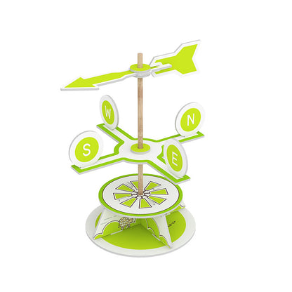 Completed DIY Weather Vane Kit showing cardinal directions (N, S, E, W) and size.