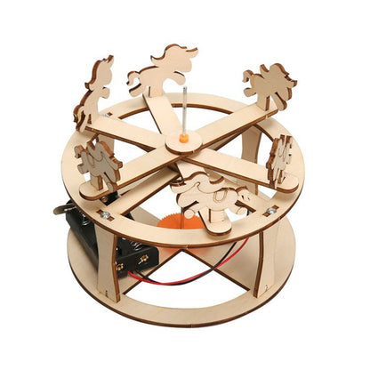 DIY Wooden Carousel Kit for Kids | STEM Science Toy with Video Instructions – Ages 5+