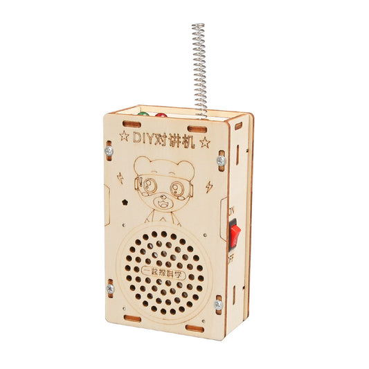 DIY Wooden Walkie Talkie Kit with Educational Benefits – STEM Toy for Kids Age 5+ Powered by Solar Energy
