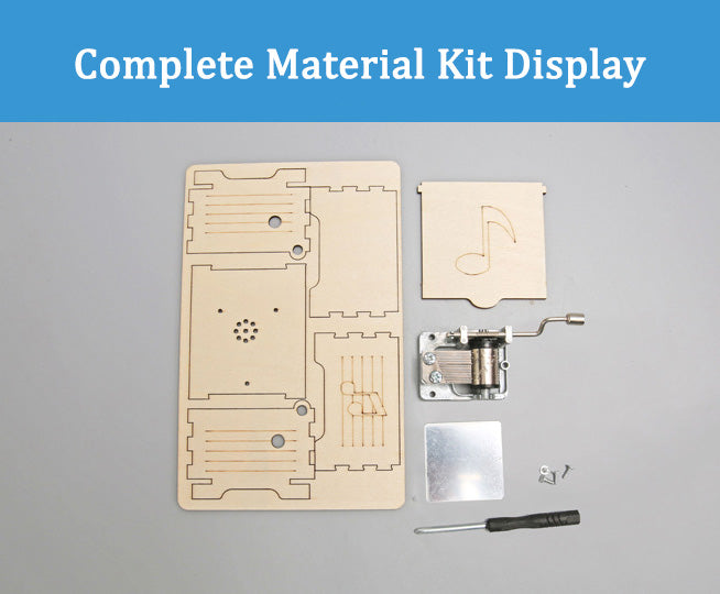 Complete DIY Music Box Kit: Laser-Cut Wood, Music Movement, and Assembly Tools Included