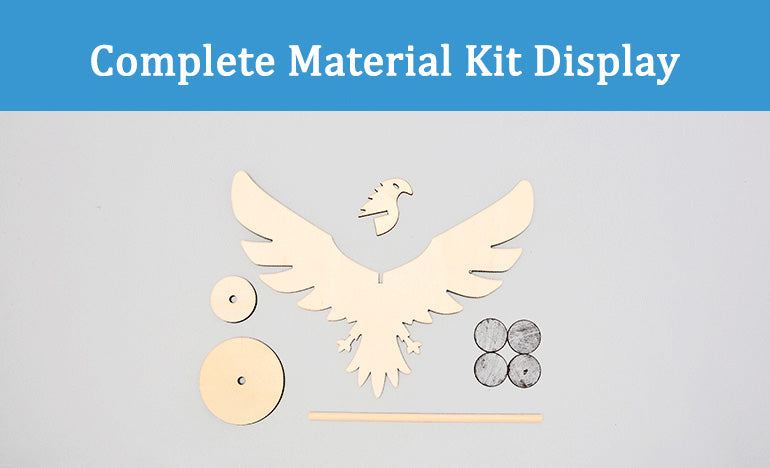 Complete DIY Balancing Bird Kit with laser-cut wood pieces and magnetic weights.