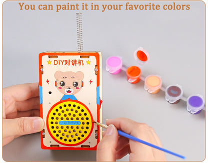 DIY Wooden Walkie Talkie Kit for Kids | STEM Science Toy with Video Instructions – Ages 5+