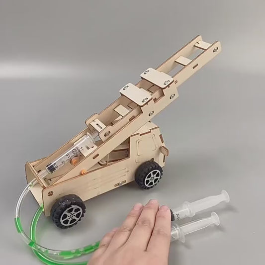 DIY Wooden Ladder Fire Truck Kit Assembly - STEM Learning Toy