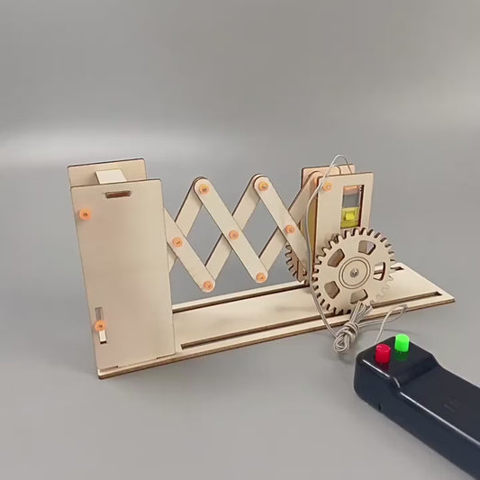 DIY Electric Barrier Gate Kit in action, demonstrating its motorized movement.