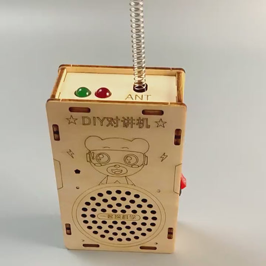 DIY Wooden Walkie Talkie Kit with Educational Benefits – STEM Toy for Kids Age 5+ Powered by Solar Energy