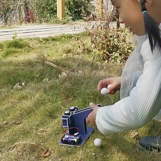 DIY Automatic Ball Launcher Kit for Kids - Cardboard STEAM Learning Toy (Ages 3+)