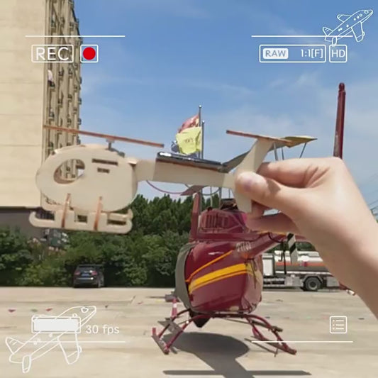 DIY Wooden Solar-powered Helicopter Kit with Educational Benefits – STEM Toy for Kids Age 5+ Powered by Solar Energy