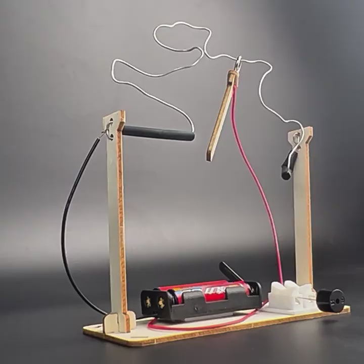 DIY CrossFire Kit demonstration video showing the electromagnetic maze game in action, perfect for STEM learning.